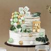 Ball Cake Topper Bear Cake Topper Baby Shower Cake Decorations with Cute Bear Green BABY Letter Foam Balloon Birthday Party