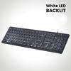 Perixx Backlit USB Large Print Key English Official Warranty PERIBOARD-317 Keyboard, Wired, Backlit, Connection, Easy-to-read Tops, Layout, (Square