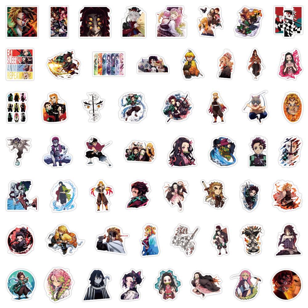 Demon Slayer Anime Graffiti Stickers: 55/200 Sheets for Notebook & Luggage DIY Decoration