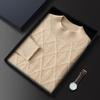 Nuevo Suéter de Cachemira para Hombre con Cuello Medio Alto - Tejido de Lana Engrosada para Ropa de Negocios de Otoño e Invierno