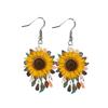 Acrylic Earrings For Daily Outfits Bright Summer Theme Lightweight Comfortable Wear Sunflower Dangle Ear Accessories