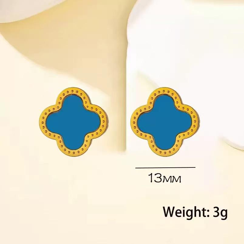 18k Four-Leaf Clover Pendant Necklace for Women - Double-Sided Lucky Charm on Clavicle Chain