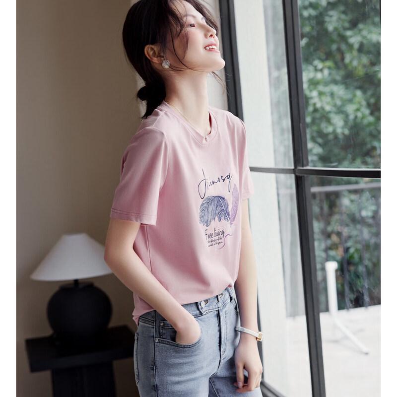 XWI Women's Printed Round Neck Short Sleeve T-shirt