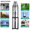 200W 48/60V Solar Water Pump Deep Well Pump High Lift DC Screw Submersible Pump Irrigation Garden Home Agricultural 60m