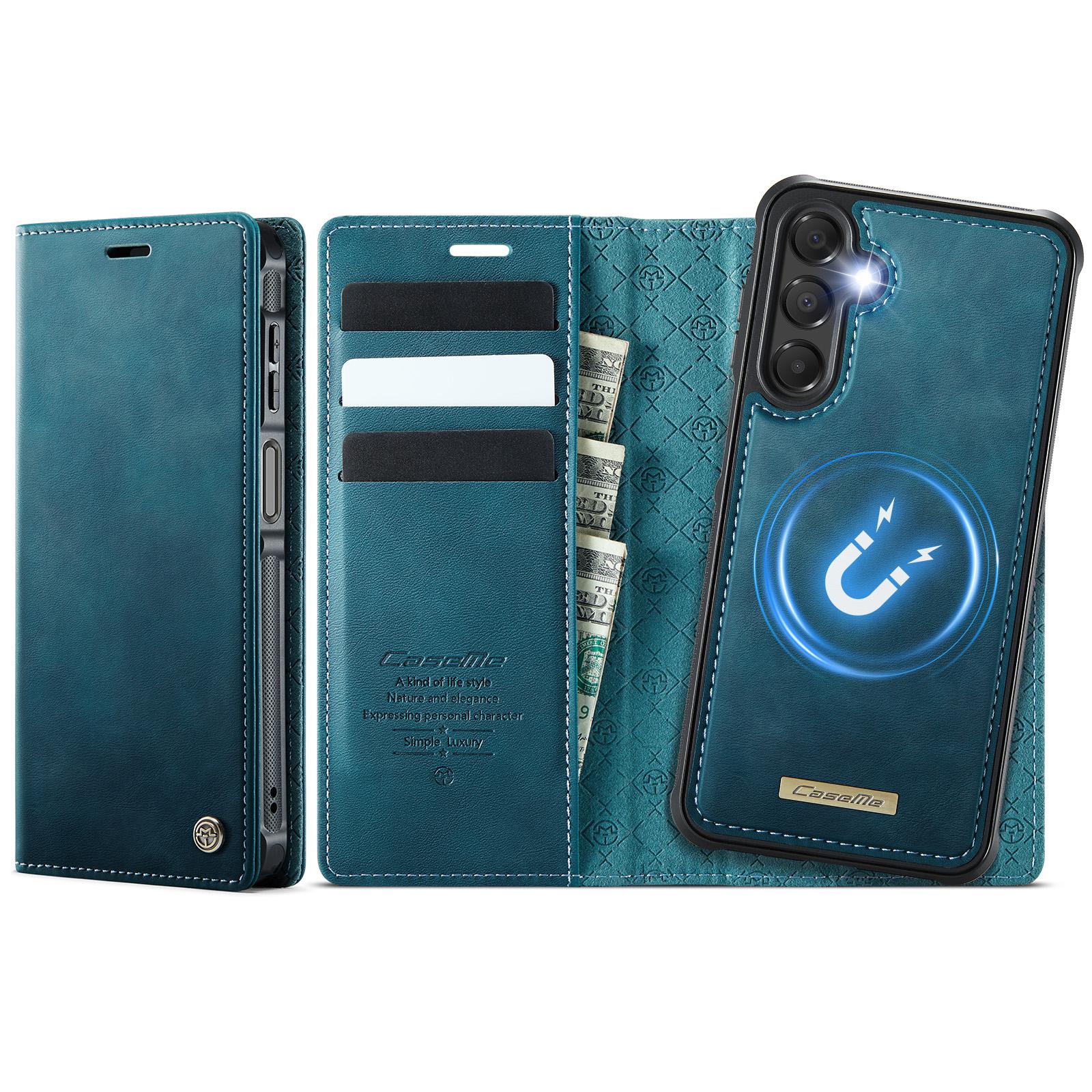 

For Samsung Galaxy A16 5G Magnetic Case RFID Blocking Detachable Wallet Leather Phone Cover Green