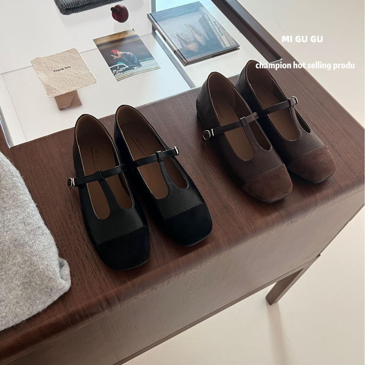 

Зима 2025 новые туфли-лодочки с круглым носком из замши на мягкой подошве, универсальные, с надписью Doudou и цветной отделкой, для通勤 39 коричневый