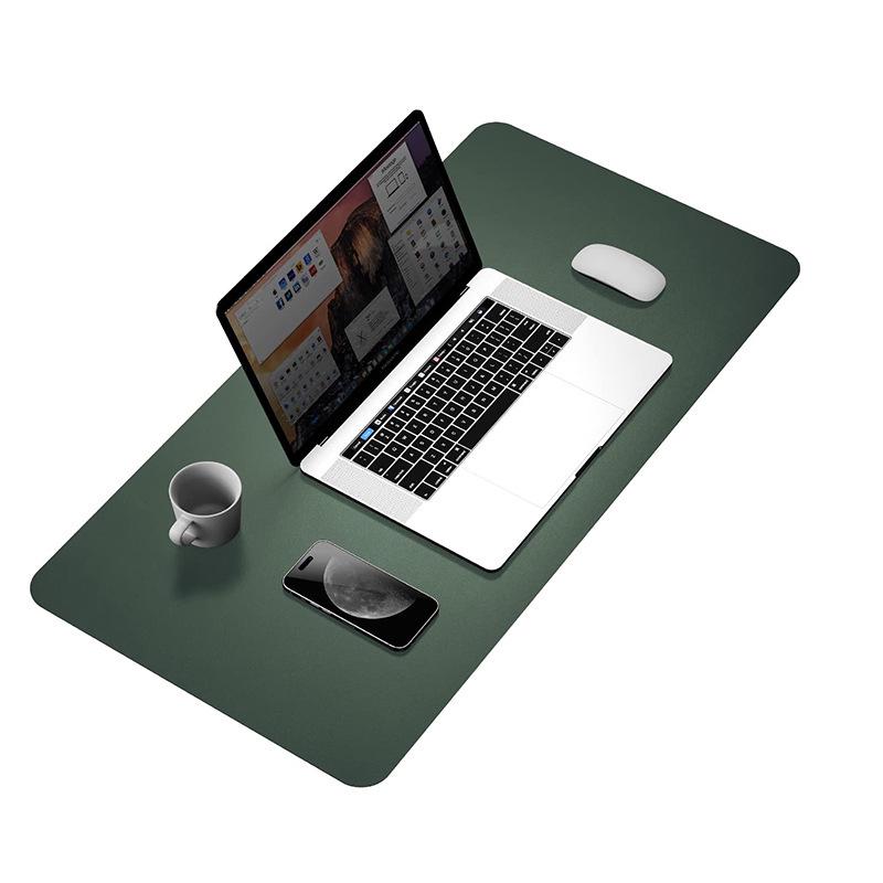 Extra-Large Non-Slip Leather Mouse Pad with Customizable Solid Color and Locked Edge