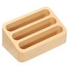 1/2Pcs Wood Desktop Business Card Display Stand Memo Holder Storage Box Beech Wood Card Organizer Office Business Card Holder