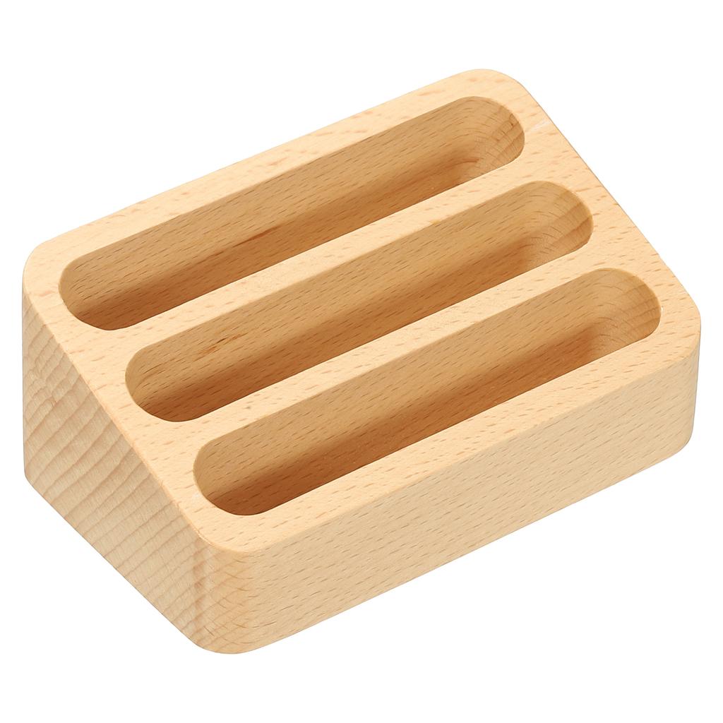 1/2Pcs Wood Desktop Business Card Display Stand Memo Holder Storage Box Beech Wood Card Organizer Office Business Card Holder