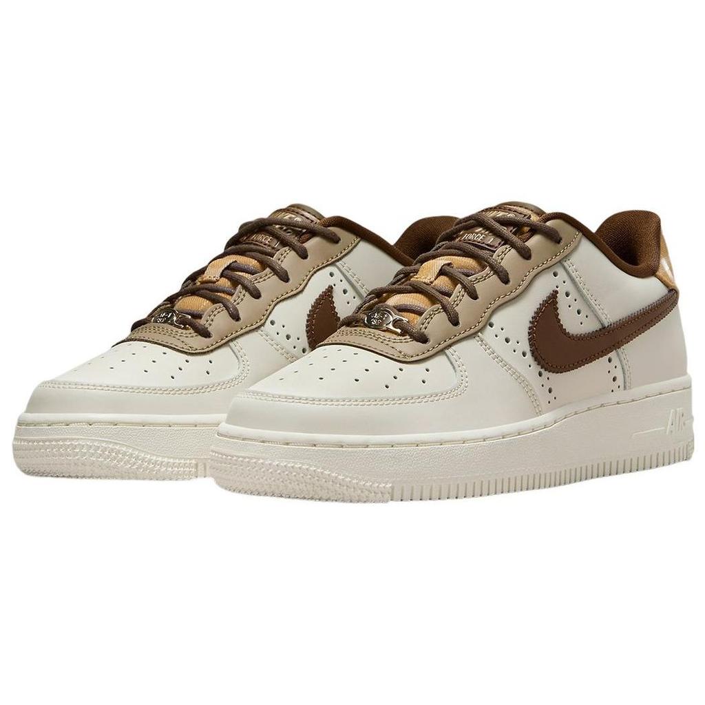 Nike Air Force 1 LV8 GS Brogue Kinder Sneakers Creme Sail Cacao-Wow FV3702-121