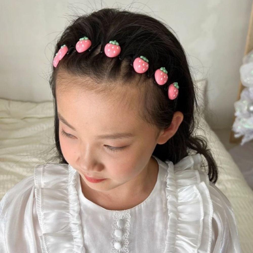 Round Hair Styling Comb Spring Fixed Teeth Combs Sweet Cartoon Invisible Extra Hair Holder  Women