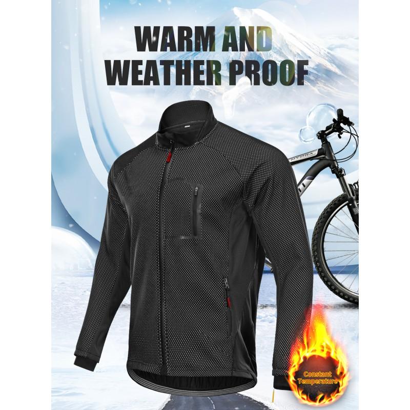 Mens Winter Cycling Jacket Warm Fleece