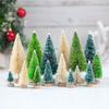 8pcs Artificial Mini Christmas Pine Tree Wooden Multicolor Neol Xmas Tabletop Ornament Decor Christmas Decorations for Home