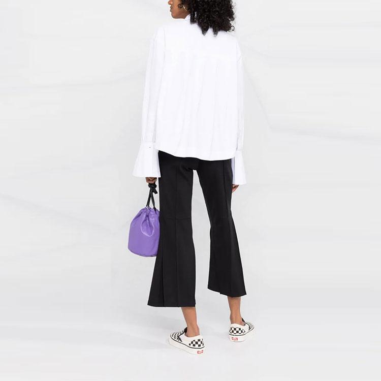 Y-3 FW21 Flared High-Waisted Ankle-Length Casual Pants Women bottoms Black H61955