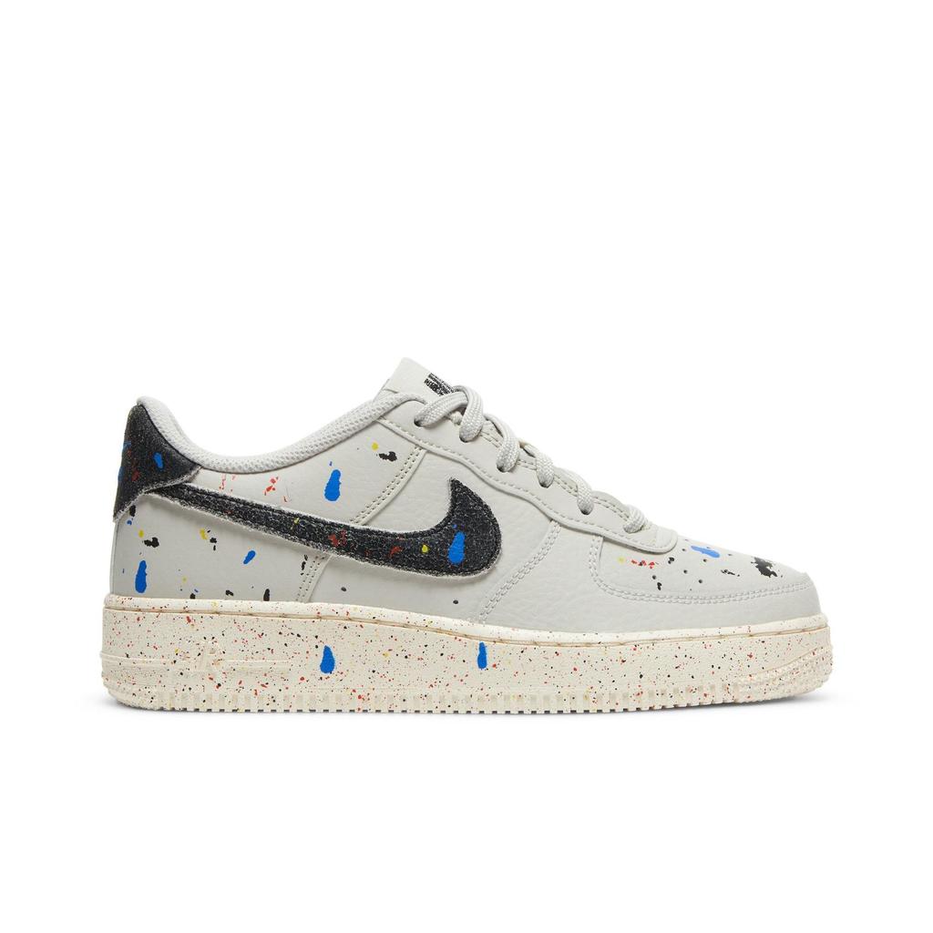 Nike Air Force 1 LV8 3 Grade School 'Paint Splatter - Light Bone' (Unisex) Light Bone / Sail / Black Skate Shoes DJ2598 001
