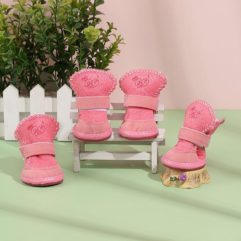 Neue Haustier-Schneestiefel Katze Hund Plüsch Baumwollstiefel Weich Bequem Waschbar Frühling Winter Kleiner Hund Warme Schuhe Haustierprodukte