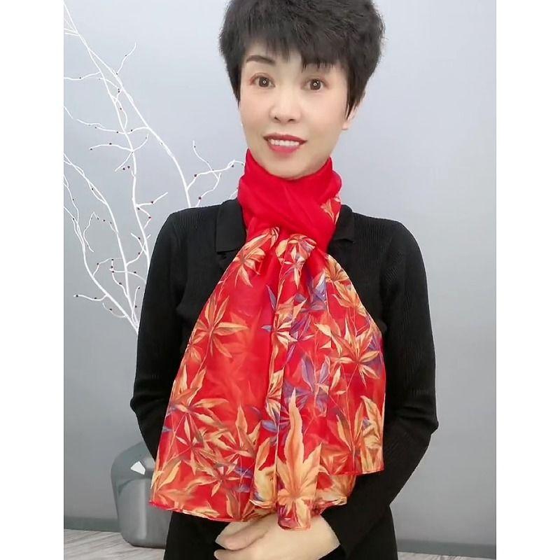 Yourou yarn ginkgo biloba beach towel travel vacation 111 * 181cm silk scarf women's elegant fashion scarf