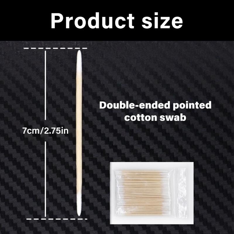 100Pcs Double Ended Precise Beauty Cotton Swabs User Friendly Wooden Stick Makeup Tool for Professional Correction Use
