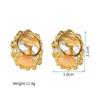 Atoztide New Fashion Shiny Zircon Earring for Women Stainless Steel Trendy Gold Color Statement Stone Stud Earring Jewelry Gift
