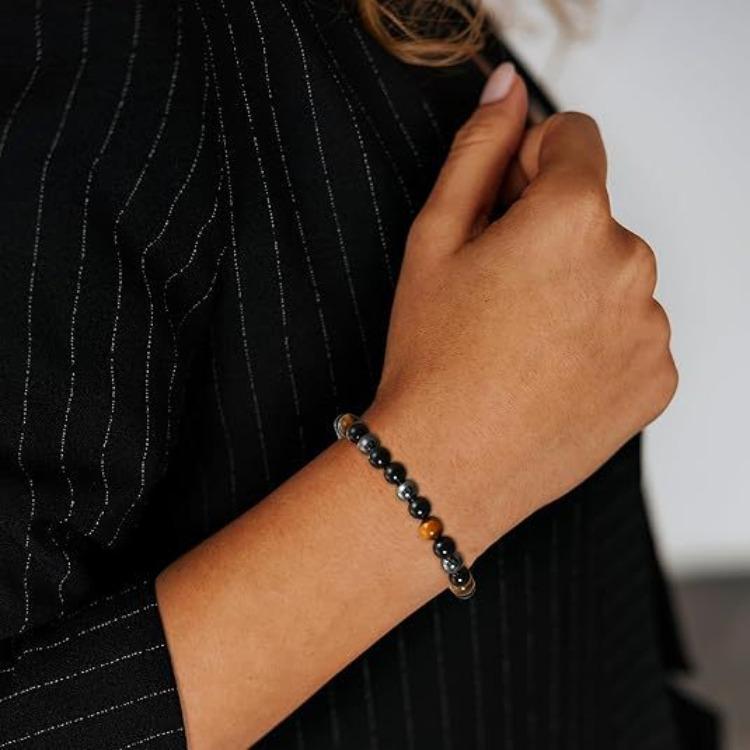 Fashion Triple Protection Natural Crystal Bracelet Gift Card Tiger Eye Natural Crystal Bracelet Fashion Bracelet