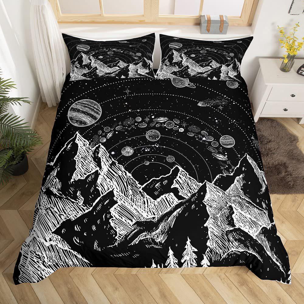Colored Mushroom Three-Piece Quilt Cover 3D Digital Printing Bedding Set Mandala Bed Cover