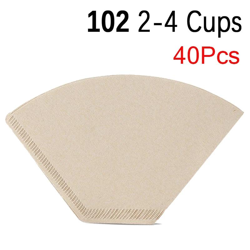 Filter Paper 01 02 V Shape Coffee Cup Filter Paper Barista Drip Coffee Filter Espresso Coffee Natural Paper Filter 40/100PCS