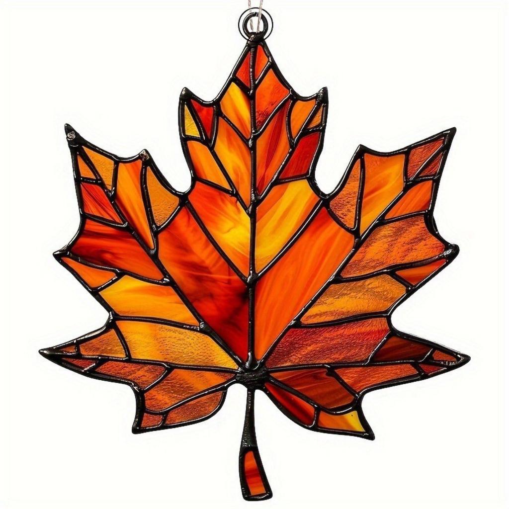 Thanksgiving Akryl Lönnlöv Ljusfångare - Fönsterhängande Dekoration, Höstfirande Hem- och Dörrdekoration, Jul- och Nyårsgåvor