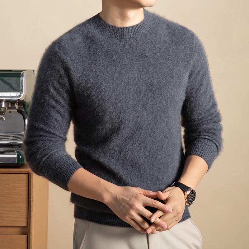 

Firstview Men s 98% Wool Brushed Round Neck Pullover Sweater 2XL