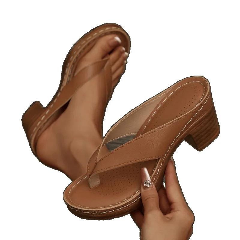 Women'S Stylish Summer Slide Sandals - Casual Open-Toe Design with Flip Flops Black Cover Upper & Inner Slip-On Platform Shoes