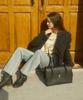Reframe Timeless Shoulder Flap Bag Series Laptop Off-Skin Leather Black