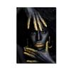 African Women Canvas Painting Black Gold Woman Poster and Prints Scandinavian Wall Art Picture for Home Decor Living Room Mural