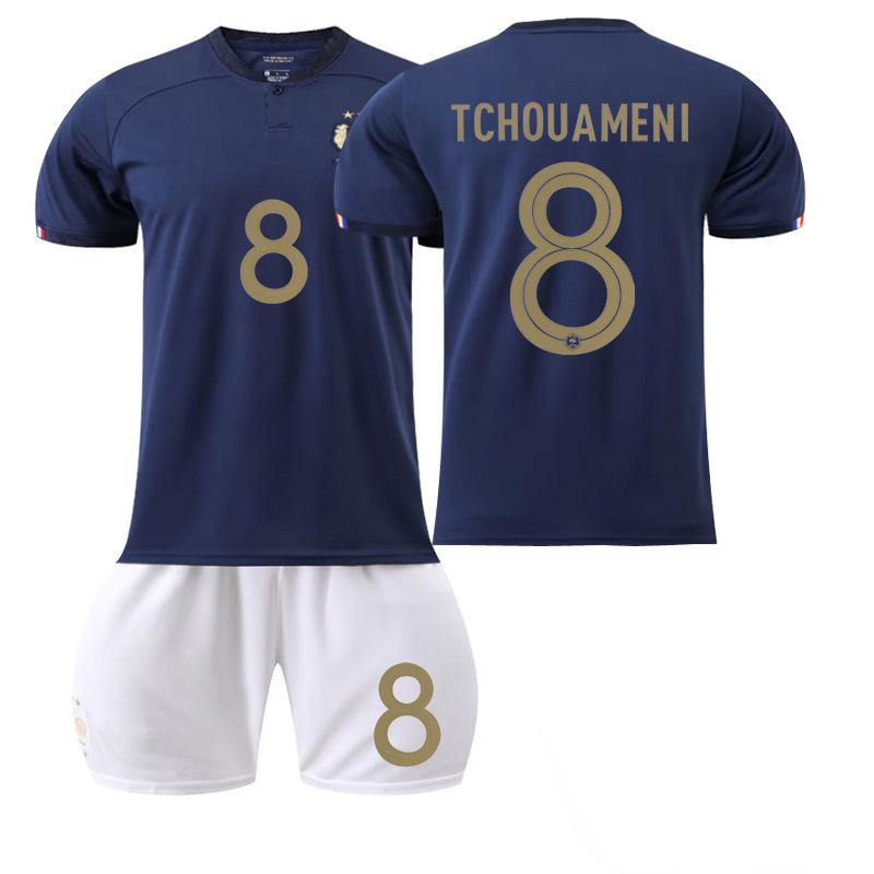 French national team home jersey number Mbappe Griezmann adult football jersey suit men's