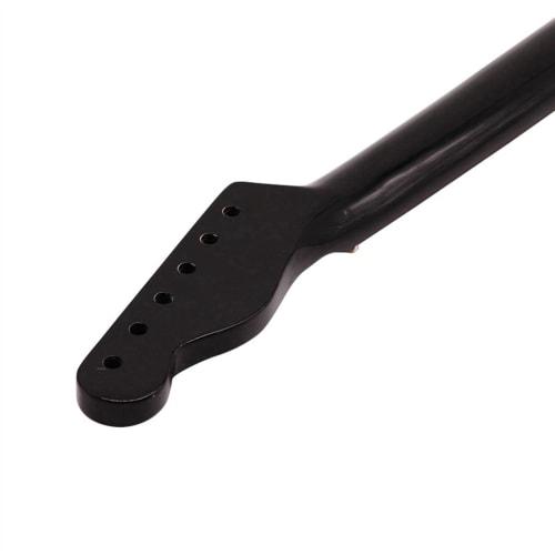 YUAXIA 22-Fret Maple Guitar Neck, 18.7" Scale Length, Black Gloss TL, Electric Guitar Neck with Rosewood Fretboard and Inlaid Dots, Ideal for Electric