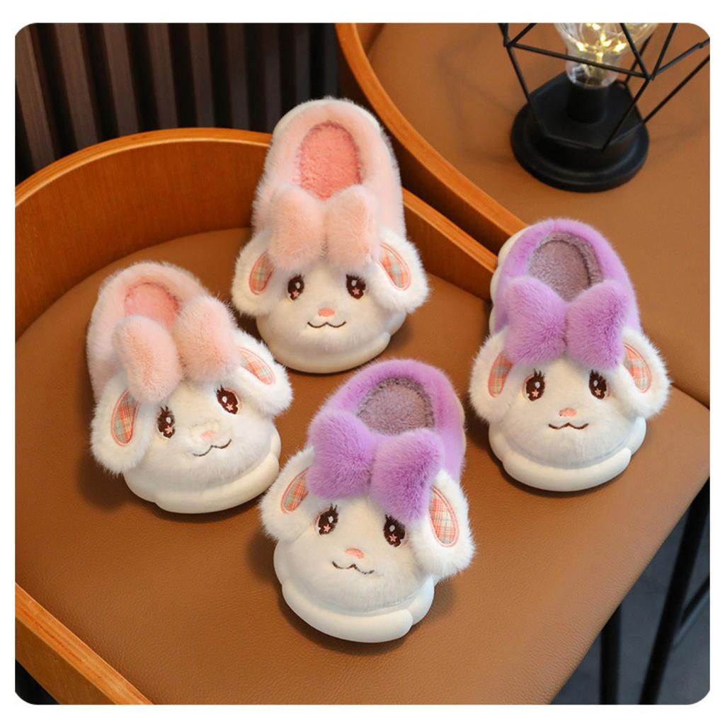 Children's Slippers for Women, Winter Women, Boys, Rabbits, Cute Soft Soled Warm Home, Anti Slip Baby Fur Shoes