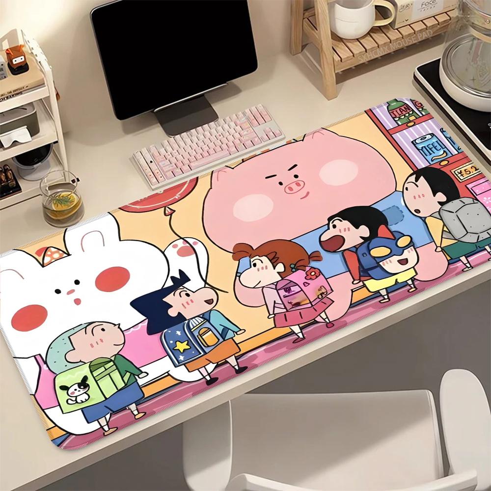 Anime Gaming Mouse Pad C-Crayon Shin-Chans Extended Large Deskmat Non-Slip Rubber Base Table Pad for PC Computer Home Office