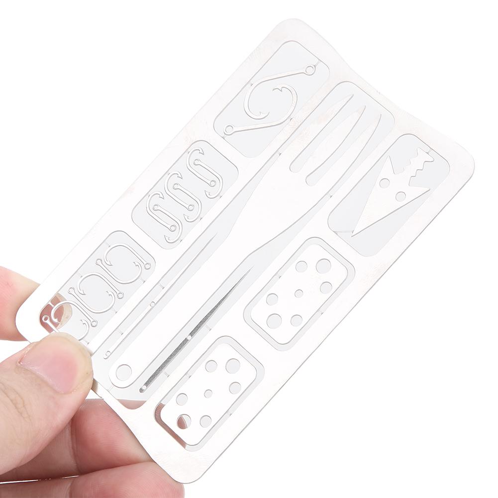 Multiwerkzeug Campingausrüstung Überlebenswerkzeuge Jagd Notfallset Angelausrüstung Angelhakenkarte