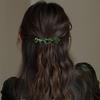 Dark Green Crystal Beaded Luxury Spring Clip - Handmade for a Fresh, High-End Feel