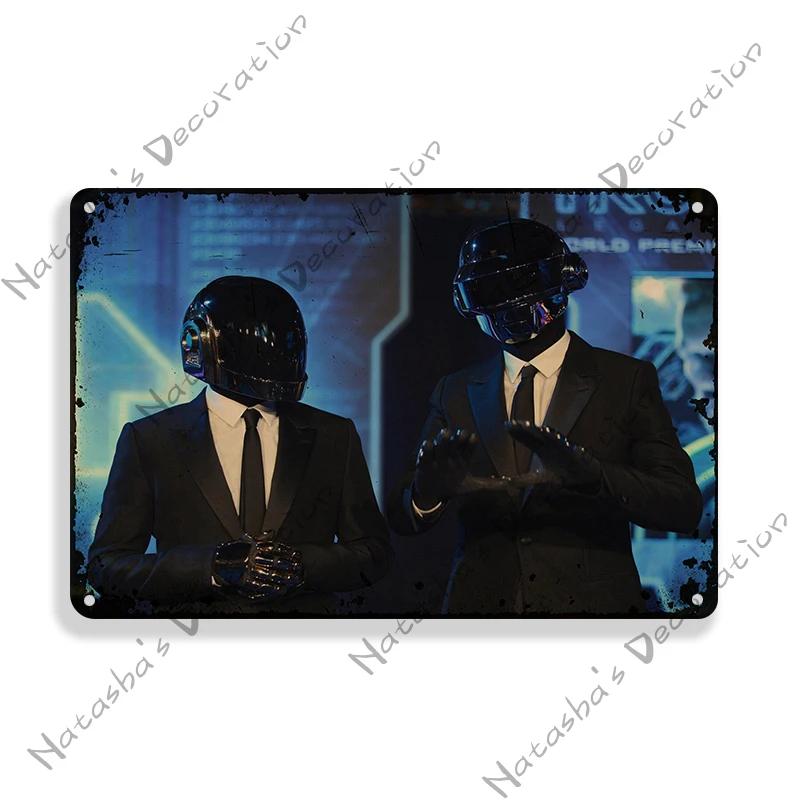 

Винтажный постер Daft Punk Рок-музыка Металлическая табличка Ретро постер Металлическая пластина Паб Бар Клуб Спальня Декоративная тарелка Музыкальный настенный декор 20X30CM