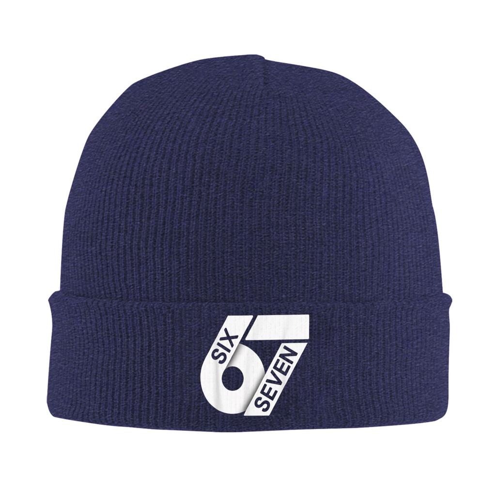 Fun Six Seven 6 7 Meme Design Knit Hat  Beanie Hats Gym Warm Soft Men Women Bonnet Hats Autumn Winter Design Casual Caps Gift