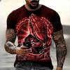 Praying Hands Faith Print Short Sleeve T-shirt, Casual Stylish Graphic Tee