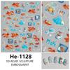Shining Pearlescent 3D Relief Nail Stickers Cute Cartoon Goldfish Waterproof Decal for Girls Phone Case Cameras DIY Decoration