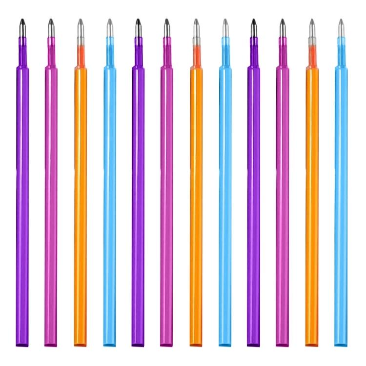 12 Pcs Colorful Erasable Pen Refills 0.7mm Gel Pen Refills Smooth Writing Erasable Gel Ink Refills for Planner