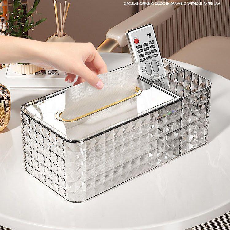 Elegant Multifunctional Tissue Box & Remote Organizer for Coffee Table
