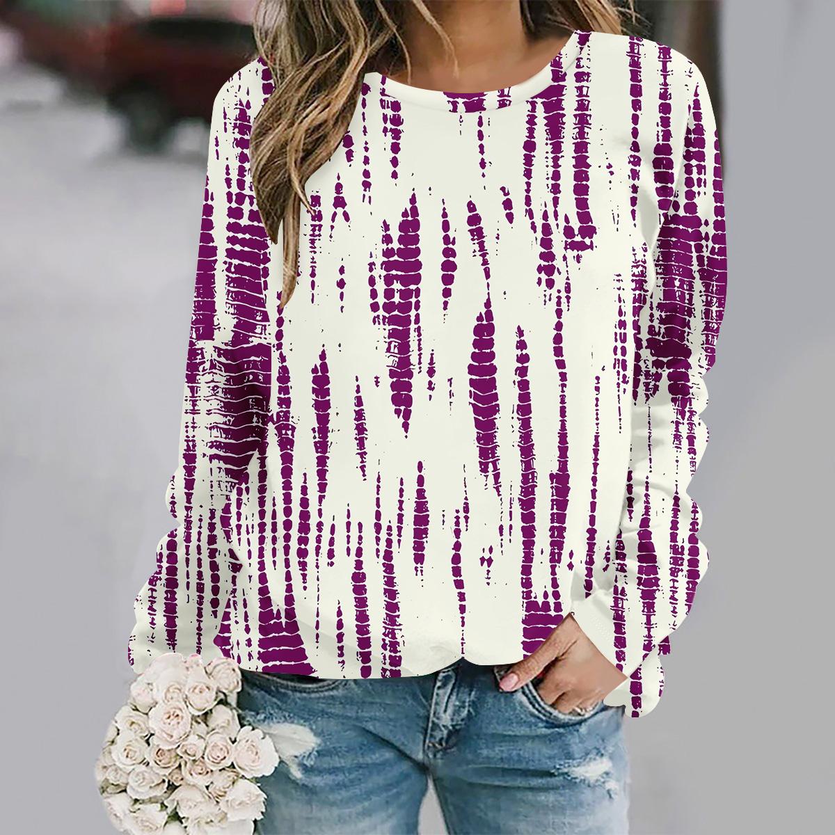 

Осень и зима новая мода круглый вырез длинный рукав с принтом элегантный повседневный свободный худи S