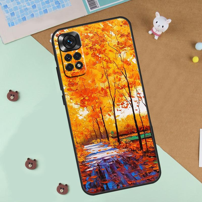 Oil Painting Boho Flower Art Case For Xiaomi Redmi 14C 10C 12C 13C Cover For Redmi Note 13 Pro 14 9 10 11 12 10S 11S 12S