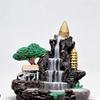 1Pcs Smooth Resin Mountain Waterfall Backflow Incense Burner Handcrafted for Living Room Aromatherapy Decor Gift
