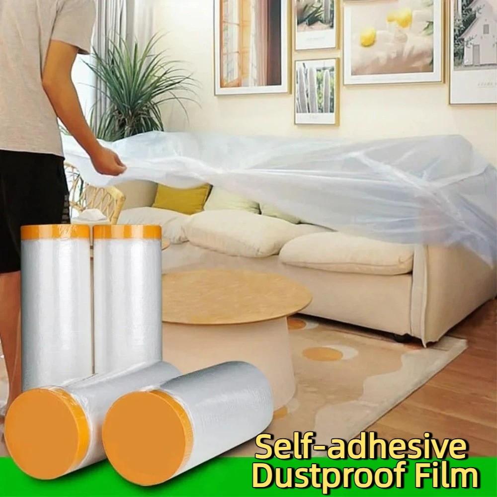 Transparent Self-adhesive Dustproof Film Waterproof Disposable Wall Painting Protect Cover Plastic Moisture Proof