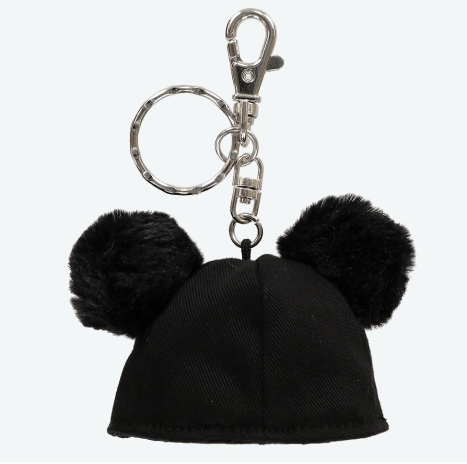 Mickey Mouse Cap Tokyo Disney Resort Fun Black Pom-Pom Keychain, Exclusive, Cap,