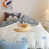 2024 Plush Cloud Moon Towel & Bed Sheet Set: Winter Dormitory-Style, Exquisite Four-Piece Collection for Students