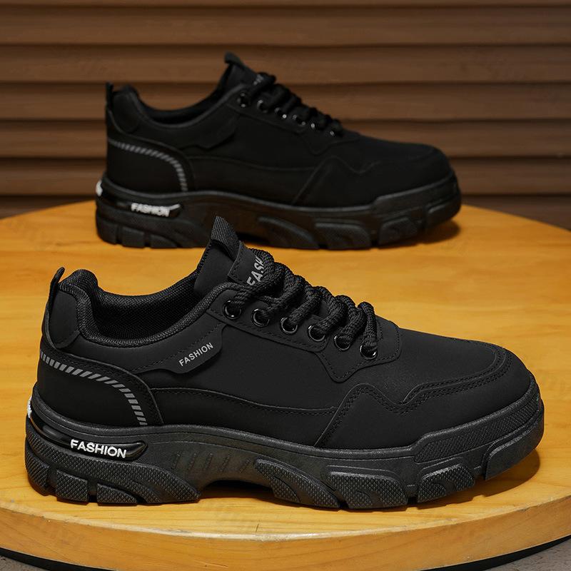 Men Outdoor Work Shoes 2026 Autumn Winter New Waterproof Non Slip Platform Sneakers Fashion Vintage Height Increase Casual Shoes